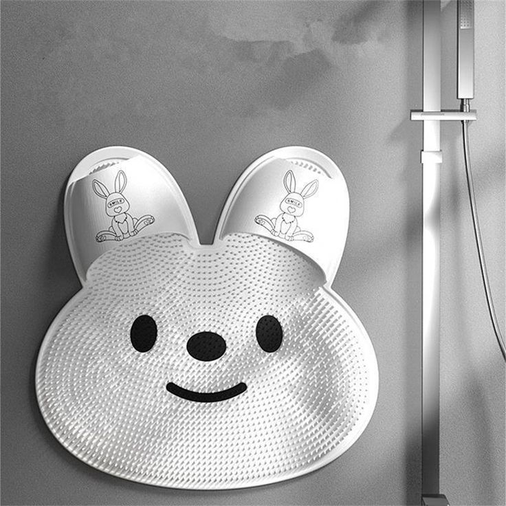 Cute Rabbit Silicone Foot Massage Mat - Non-Slip Shower Pad & Cleaning Tool