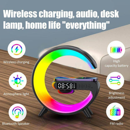 Smart G Lamp: Night Light, Bluetooth Speaker, Wireless Charger & RGB Alarm Clock